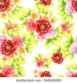 Abstract elegance seamless pattern with floral background