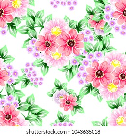 Abstract elegance seamless pattern with floral background