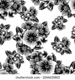 Abstract elegance seamless pattern with floral background