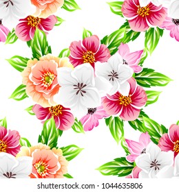 Abstract elegance seamless pattern with floral background