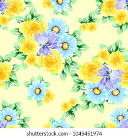 Abstract elegance seamless pattern with floral background
