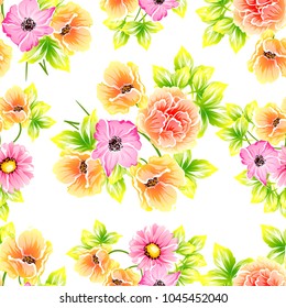 Abstract elegance seamless pattern with floral background