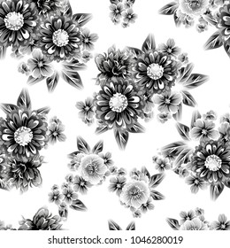 Abstract elegance seamless pattern with floral background