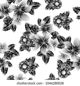 Abstract elegance seamless pattern with floral background