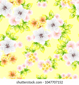 Abstract elegance seamless pattern with floral background