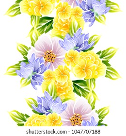 Abstract elegance seamless pattern with floral background