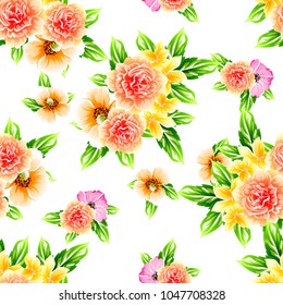 Abstract elegance seamless pattern with floral background