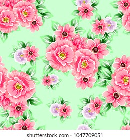 Abstract elegance seamless pattern with floral background
