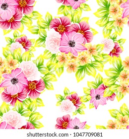 Abstract elegance seamless pattern with floral background