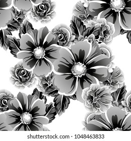 Abstract elegance seamless pattern with floral background