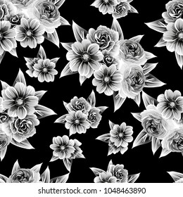 Abstract elegance seamless pattern with floral background