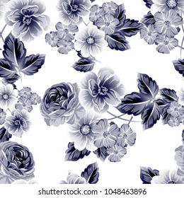 Abstract elegance seamless pattern with floral background