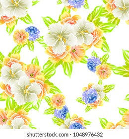 Abstract elegance seamless pattern with floral background