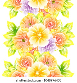 Abstract elegance seamless pattern with floral background