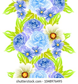 Abstract elegance seamless pattern with floral background
