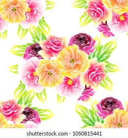 Abstract elegance seamless pattern with floral background