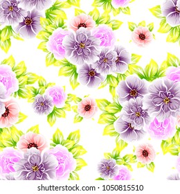 Abstract elegance seamless pattern with floral background