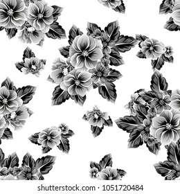 Abstract elegance seamless pattern with floral background