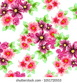 Abstract elegance seamless pattern with floral background