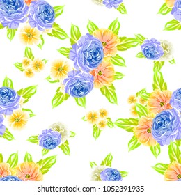 Abstract elegance seamless pattern with floral background