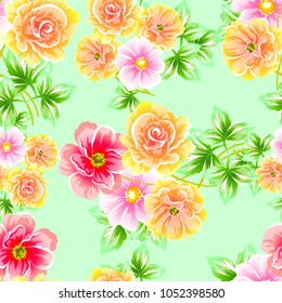 Abstract elegance seamless pattern with floral background