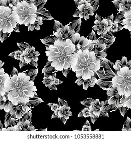 Abstract elegance seamless pattern with floral background