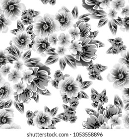 Abstract elegance seamless pattern with floral background