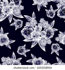 Abstract elegance seamless pattern with floral background