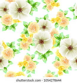 Abstract elegance seamless pattern with floral background