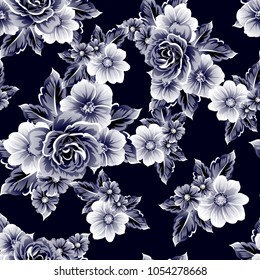 Abstract elegance seamless pattern with floral background