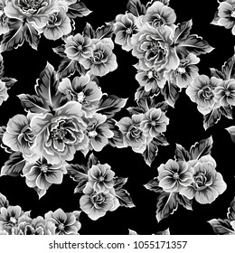 Abstract elegance seamless pattern with floral background