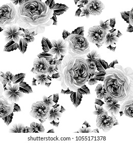 Abstract elegance seamless pattern with floral background