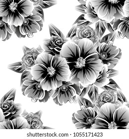 Abstract elegance seamless pattern with floral background
