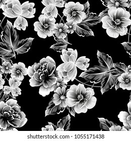 Abstract elegance seamless pattern with floral background