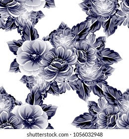 Abstract elegance seamless pattern with floral background