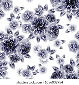 Abstract elegance seamless pattern with floral background