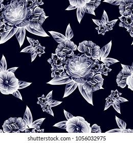 Abstract elegance seamless pattern with floral background