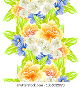Abstract elegance seamless pattern with floral background