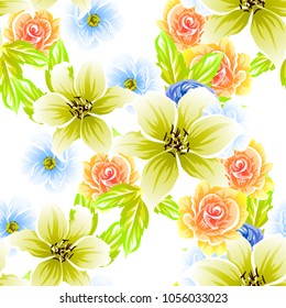 Abstract elegance seamless pattern with floral background