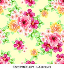 Abstract elegance seamless pattern with floral background