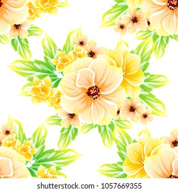 Abstract elegance seamless pattern with floral background