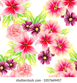 Abstract elegance seamless pattern with floral background