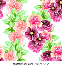 Abstract elegance seamless pattern with floral background