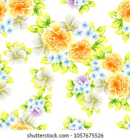 Abstract elegance seamless pattern with floral background