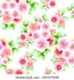 Abstract elegance seamless pattern with floral background