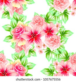 Abstract elegance seamless pattern with floral background