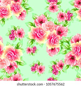 Abstract elegance seamless pattern with floral background