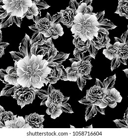 Abstract elegance seamless pattern with floral background