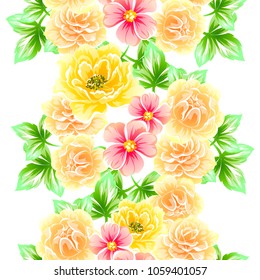 Abstract elegance seamless pattern with floral background