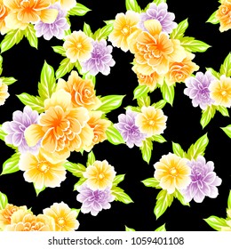 Abstract elegance seamless pattern with floral background